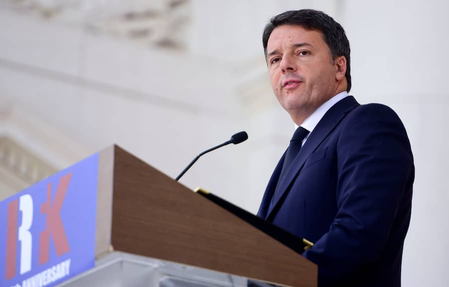 ARLINGTON, VA - JUNE 06:  Matteo Renzi, former Prime Minister of Italy, speaks during a Remembrance and Celebration of the Life & Enduring Legacy of Robert F. Kennedy at Arlington National Cemetery on June 6, 2018 in Arlington, Virginia.  (Photo by Leigh Vogel/Getty Images for RFK Human Rights  )