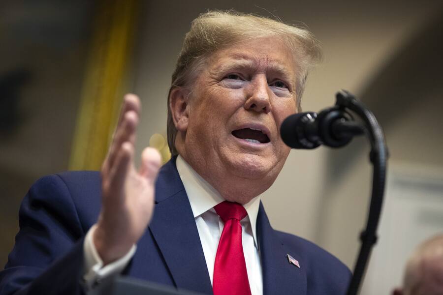 In this Jan. 9, 2020, photo, President Donald Trump speaks on proposed changes to the National Environmental Policy Act, at the White House in Washington. (AP Photo/ Evan Vucci).Donald Trump